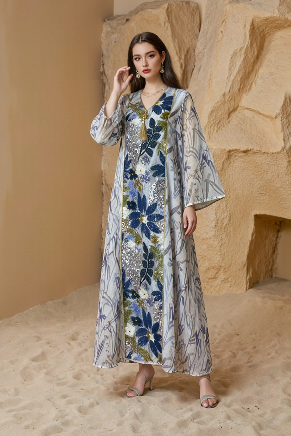 Robe orientale femme Rubis Lumineux du Désert – Élégance raffinée