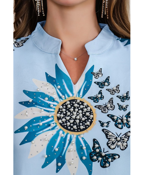 Robe orientale femme Jardin Papillon – Élégance raffinée