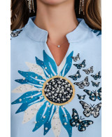 Robe orientale femme Jardin Papillon – Élégance raffinée