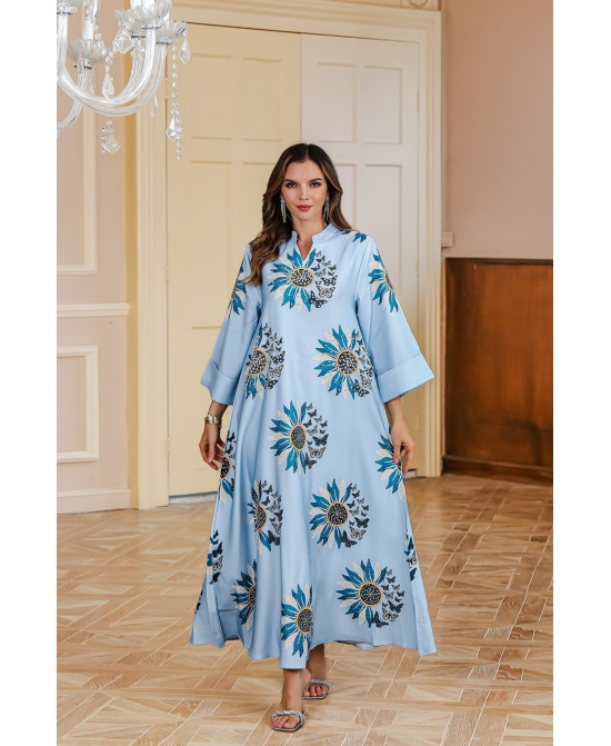 Robe orientale femme Jardin Papillon – Élégance raffinée