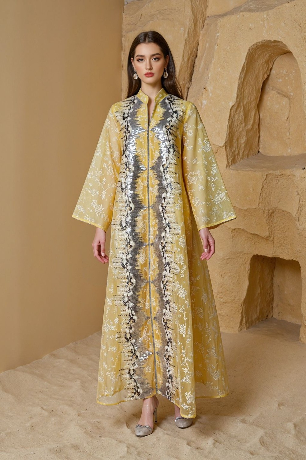 Robe orientale femme Jardin de Lumière – Élégance raffinée