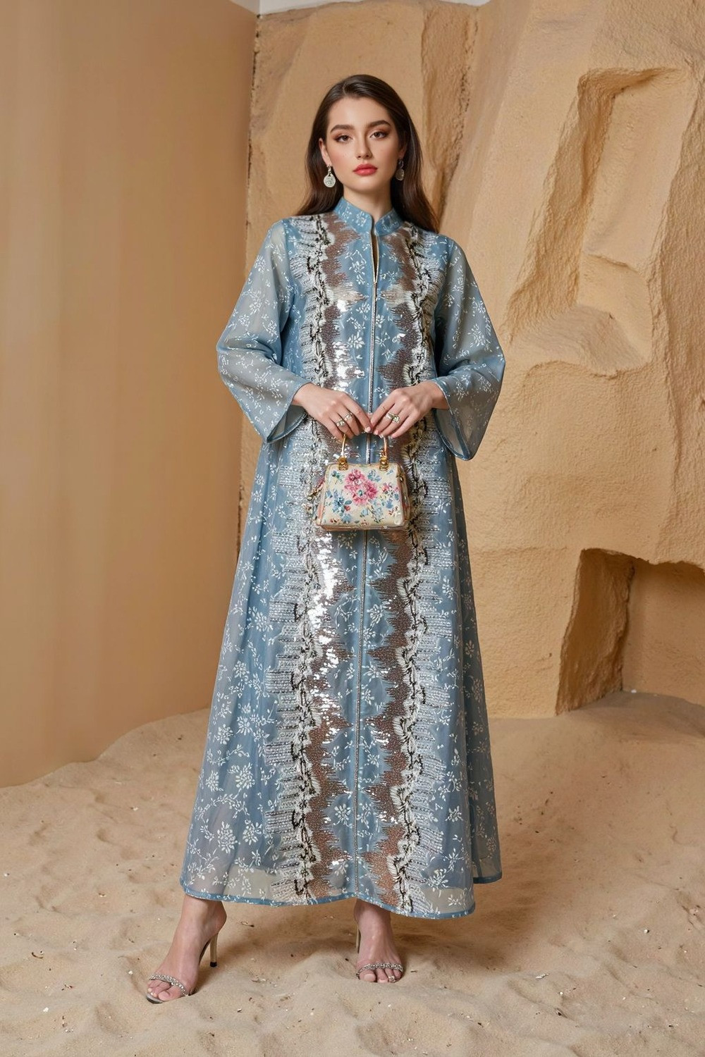 Robe orientale femme Jardin de Lumière – Élégance raffinée