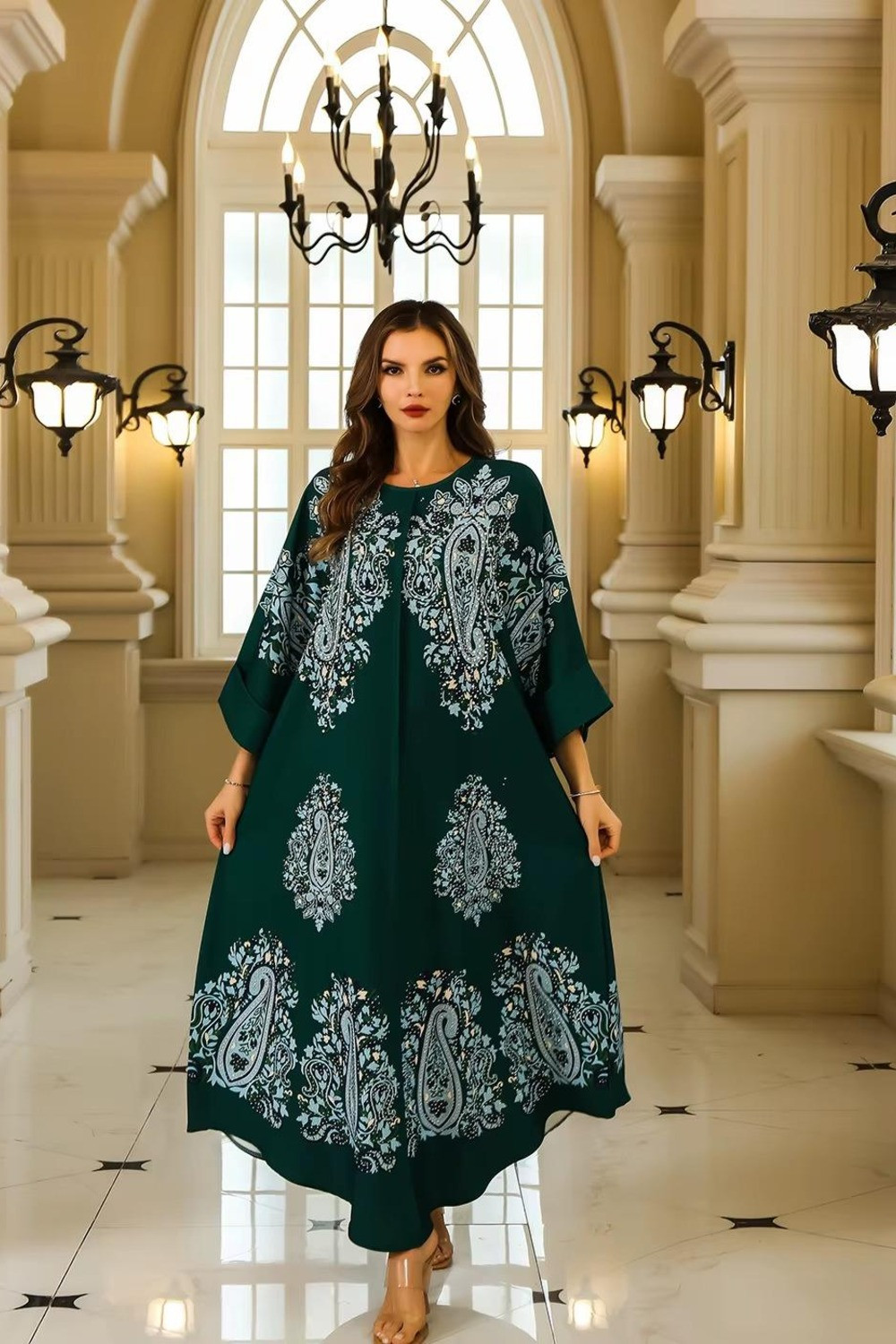 Robe orientale femme Émeraude Andalouse – Élégance raffinée