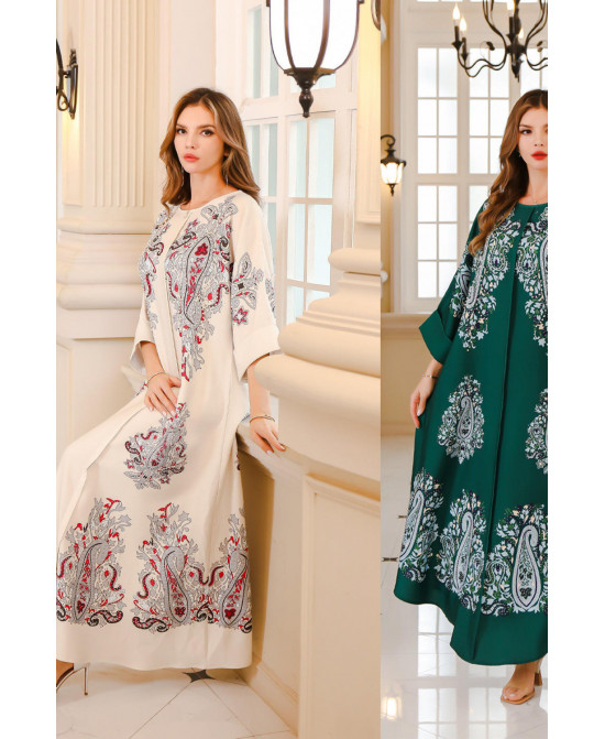 Robe orientale femme Émeraude Andalouse – Élégance raffinée