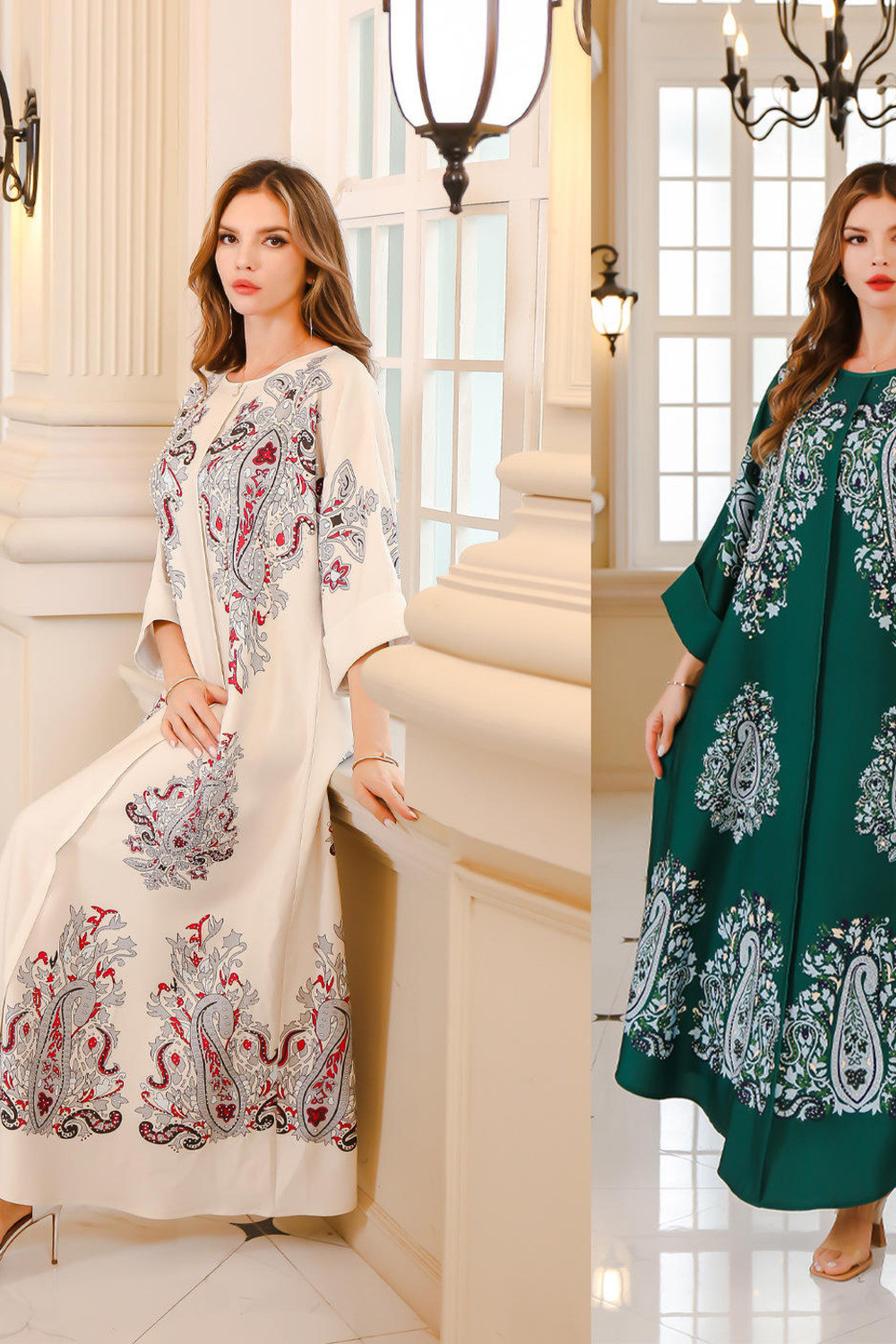 Robe orientale femme Émeraude Andalouse – Élégance raffinée