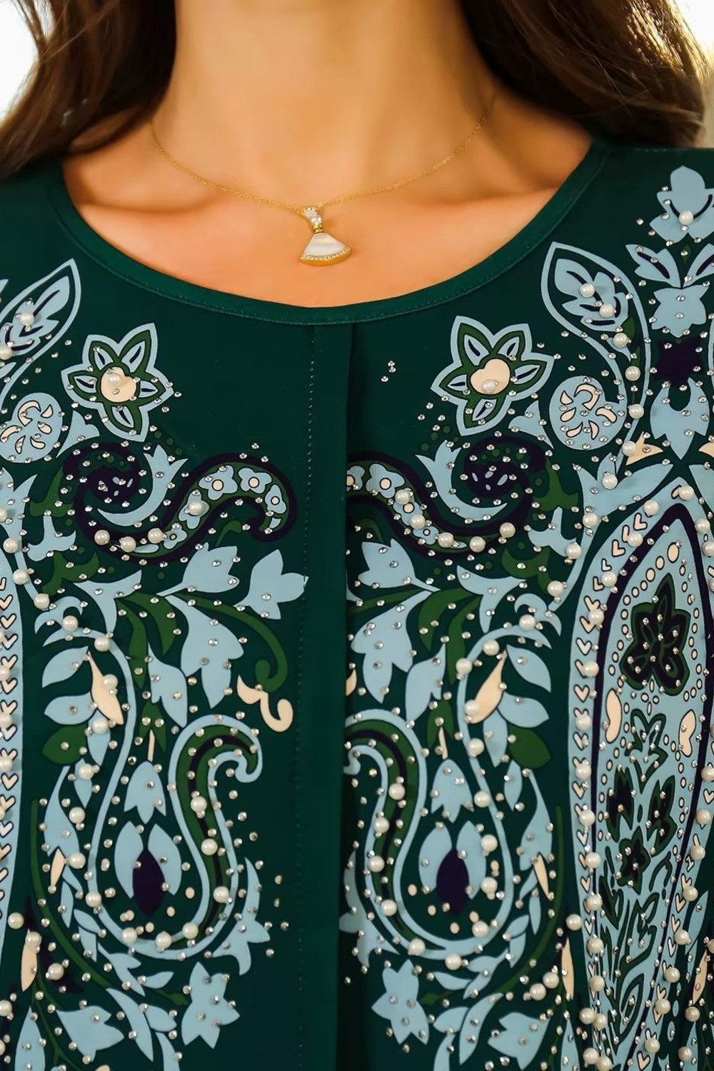 Robe orientale femme Émeraude Andalouse – Élégance raffinée