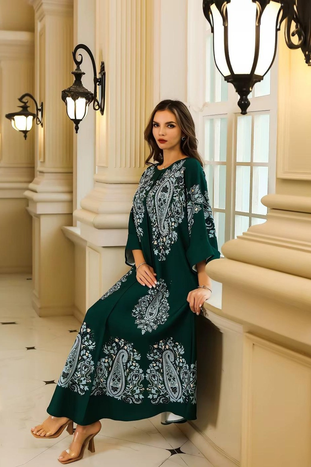 Robe orientale femme Émeraude Andalouse – Élégance raffinée