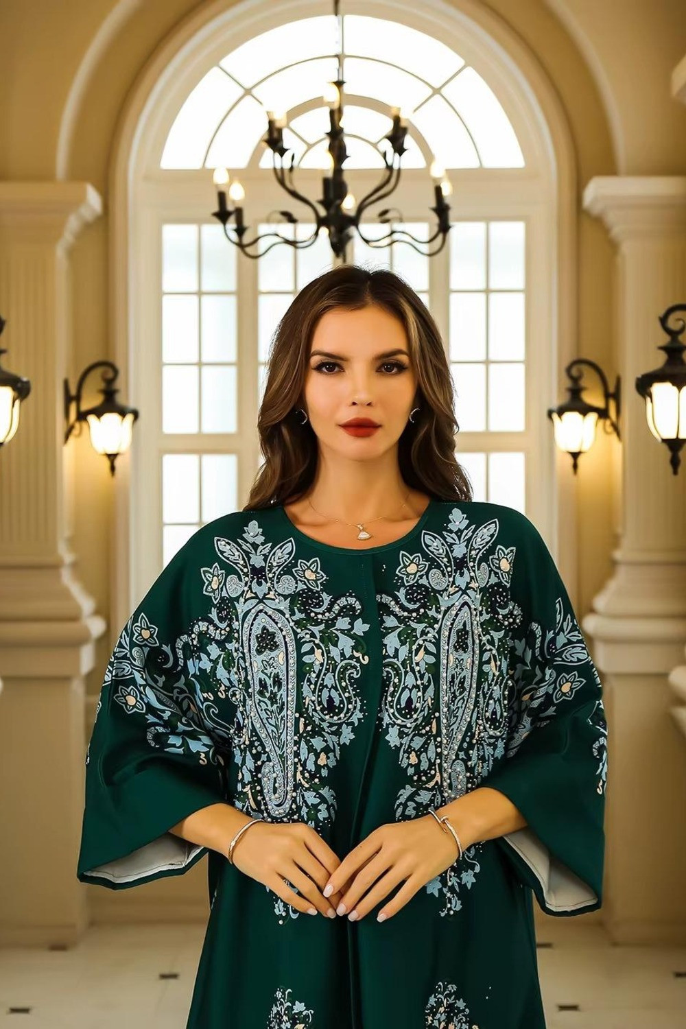 Robe orientale femme Émeraude Andalouse – Élégance raffinée