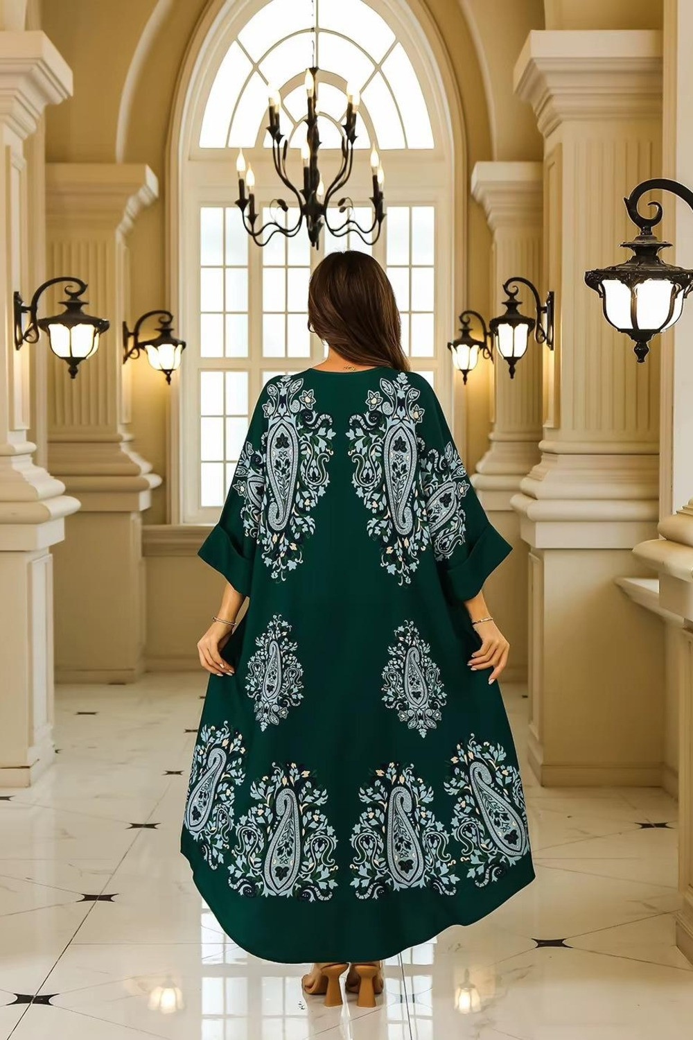 Robe orientale femme Émeraude Andalouse – Élégance raffinée
