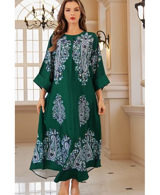 Robe orientale femme Émeraude Andalouse – Élégance raffinée