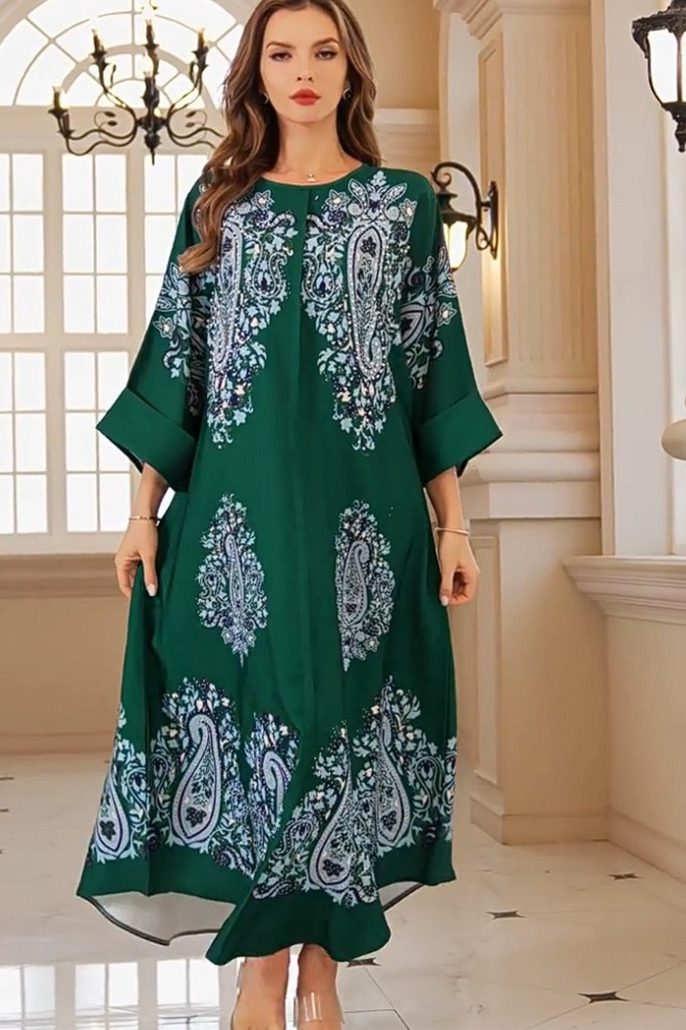 Robe orientale femme Émeraude Andalouse – Élégance raffinée