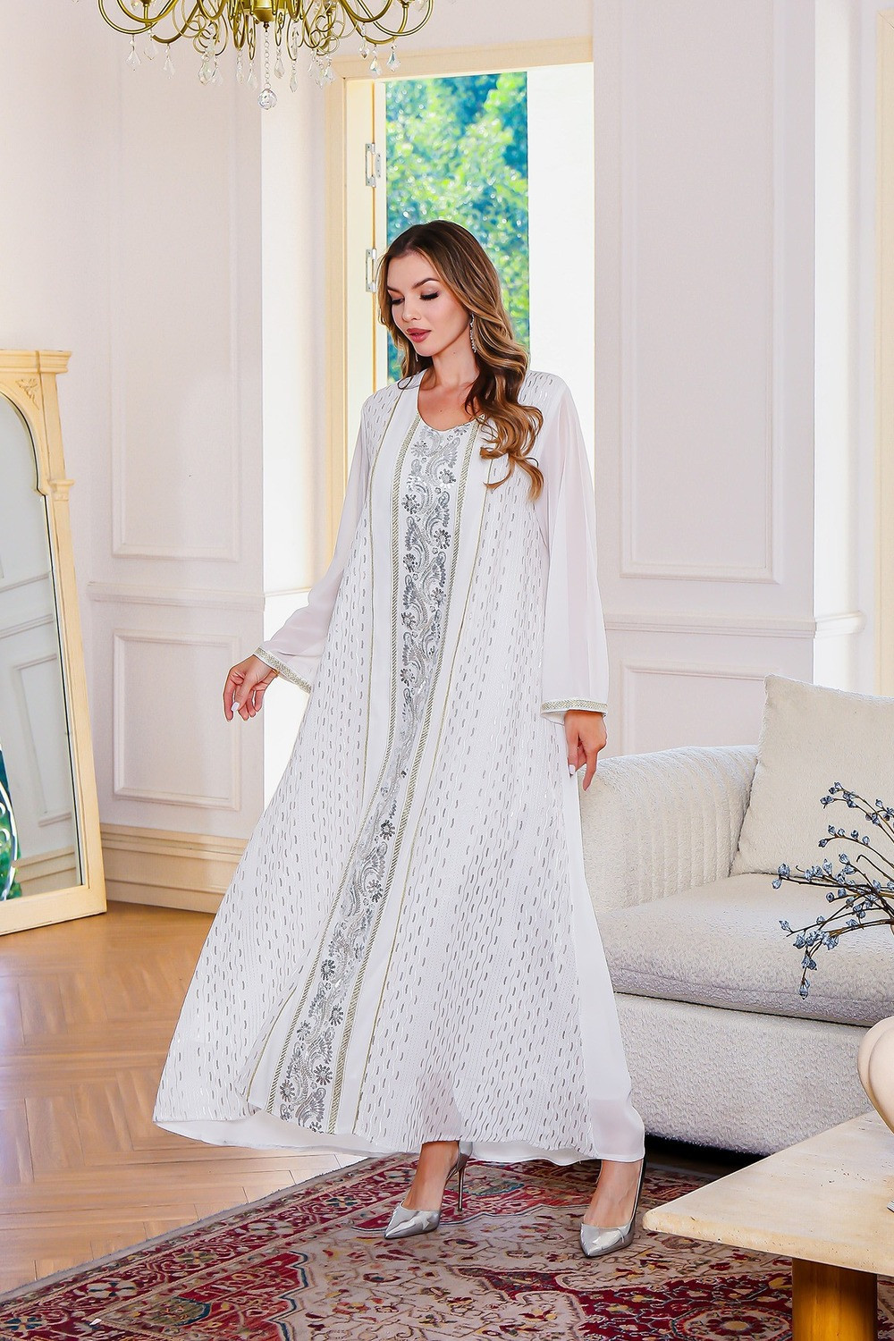 Robe orientale femme Trésor Ivoire – Élégance raffinée