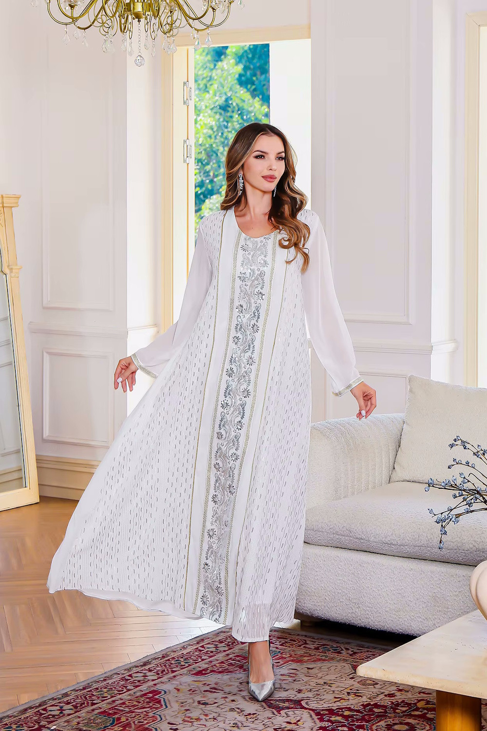 Robe orientale femme Trésor Ivoire – Élégance raffinée