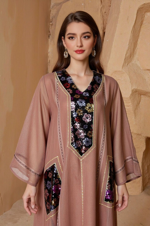 Robe orientale femme Velours de Minuit – Élégance raffinée