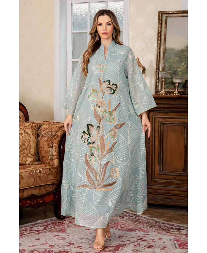 Robe orientale femme Saphir de Minuit – Élégance raffinée
