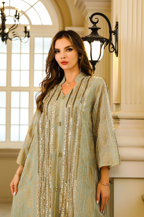 Robe orientale femme Lilas de Perle – Élégance raffinée