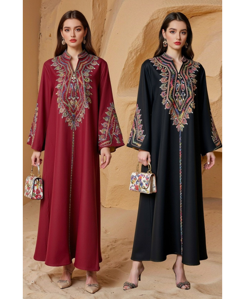 Robe Orientale Élégante Brodée