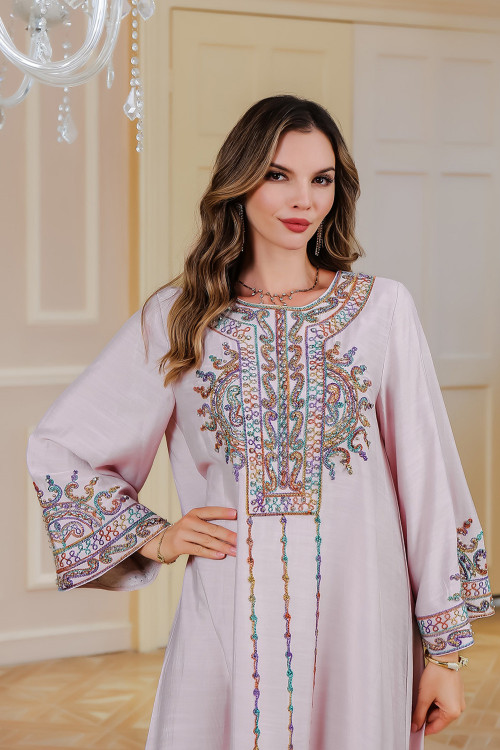 Robe orientale femme Sable Rosé des Dunes – Élégance raffinée