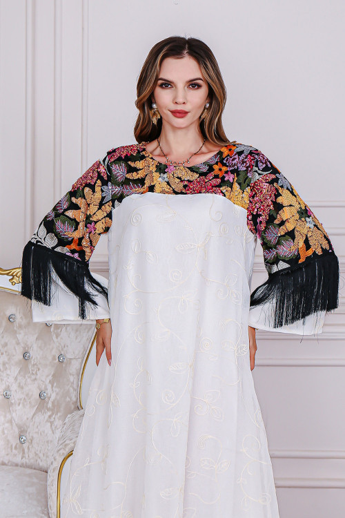 Robe orientale femme Orchidée d’Améthyste – Élégance raffinée