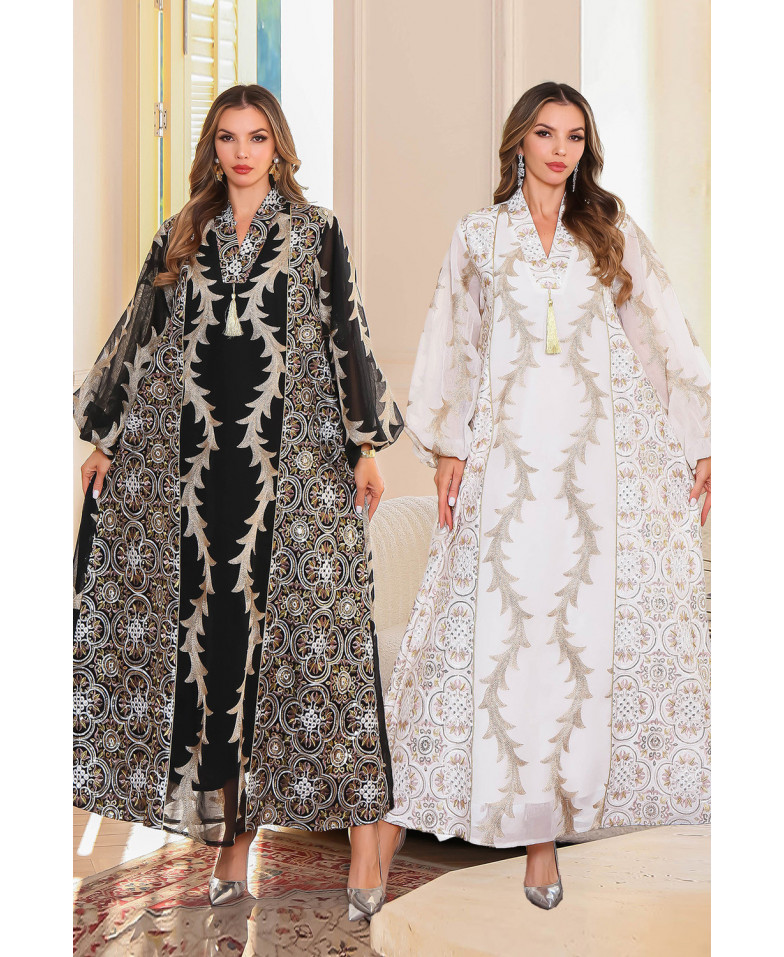 Robe orientale femme Voile d’Ambre – Élégance raffinée