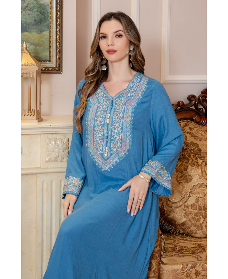 Robe Broderie Évasée Élégante - Zayphir