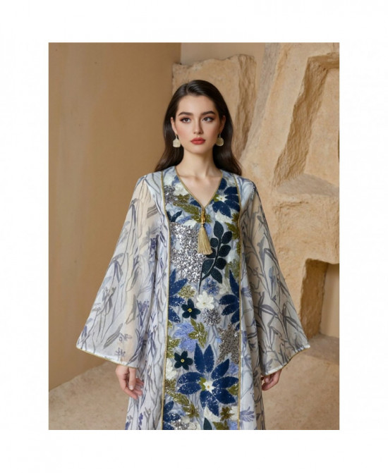 Kaftan Élégance Florale vue 1
