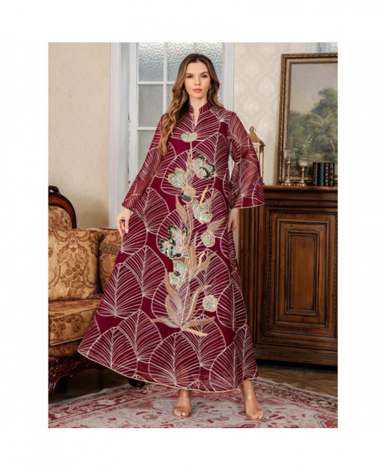 Caftan Élégance Florale vue 2
