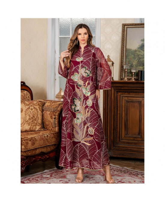 Caftan Élégance Florale vue 3