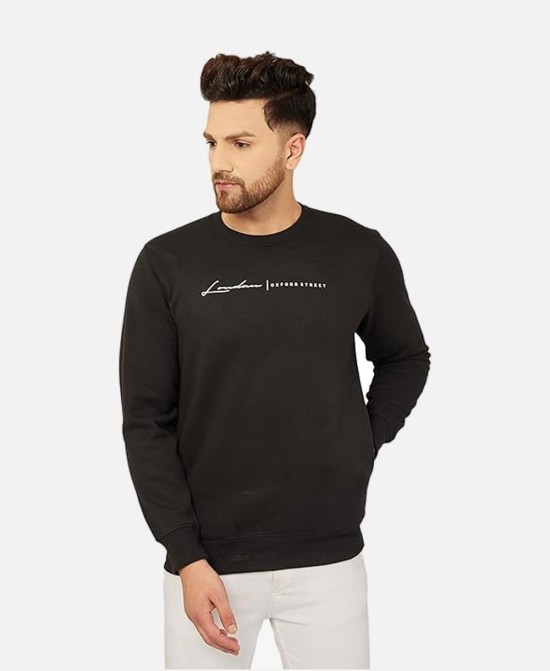 Men's Slim Fit Solid Round Neck Full Sleeve Sweatshirt