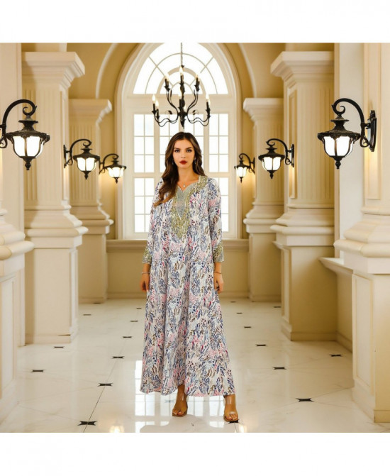 Robe Caftan Élégance Bohème vue 3