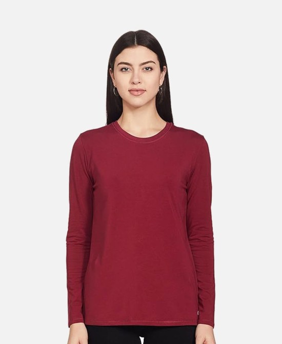 Full Sleeve Round Neck Slim Fit Cotton Tshirt