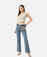 Orchid Hues Women Off-White Checked Crop Top