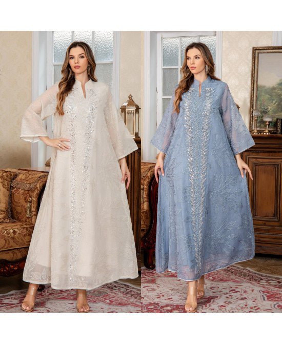 Robe Longue Brodée Élégante - Zayphir