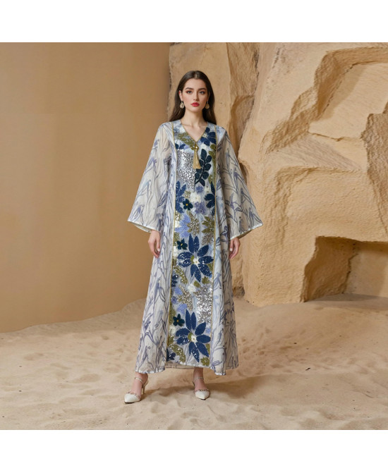 Kaftan Élégance Florale - Style et Confort