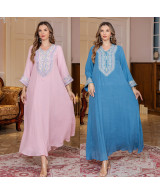 Robe Broderie Évasée Élégante - Zayphir